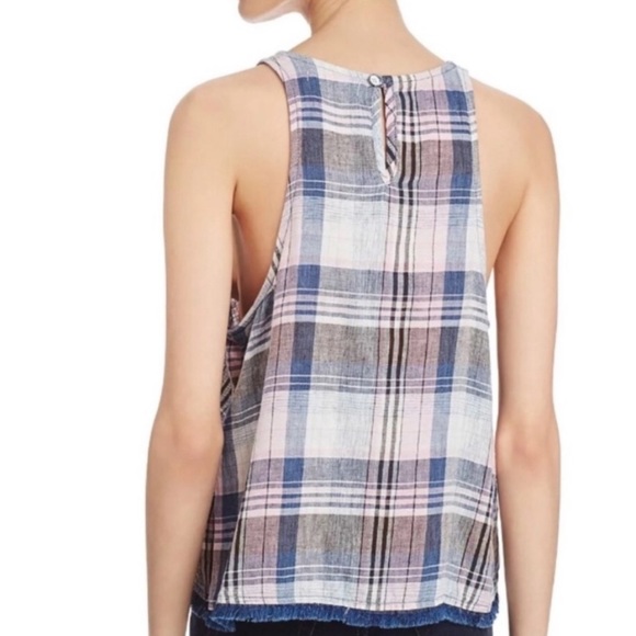 Anthropologie Cloth & Stone Plaid Fringe Tank - Picture 2 of 6
